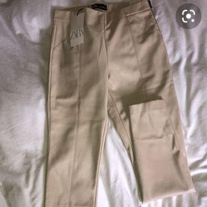 Zara Midrise Leather Leggings